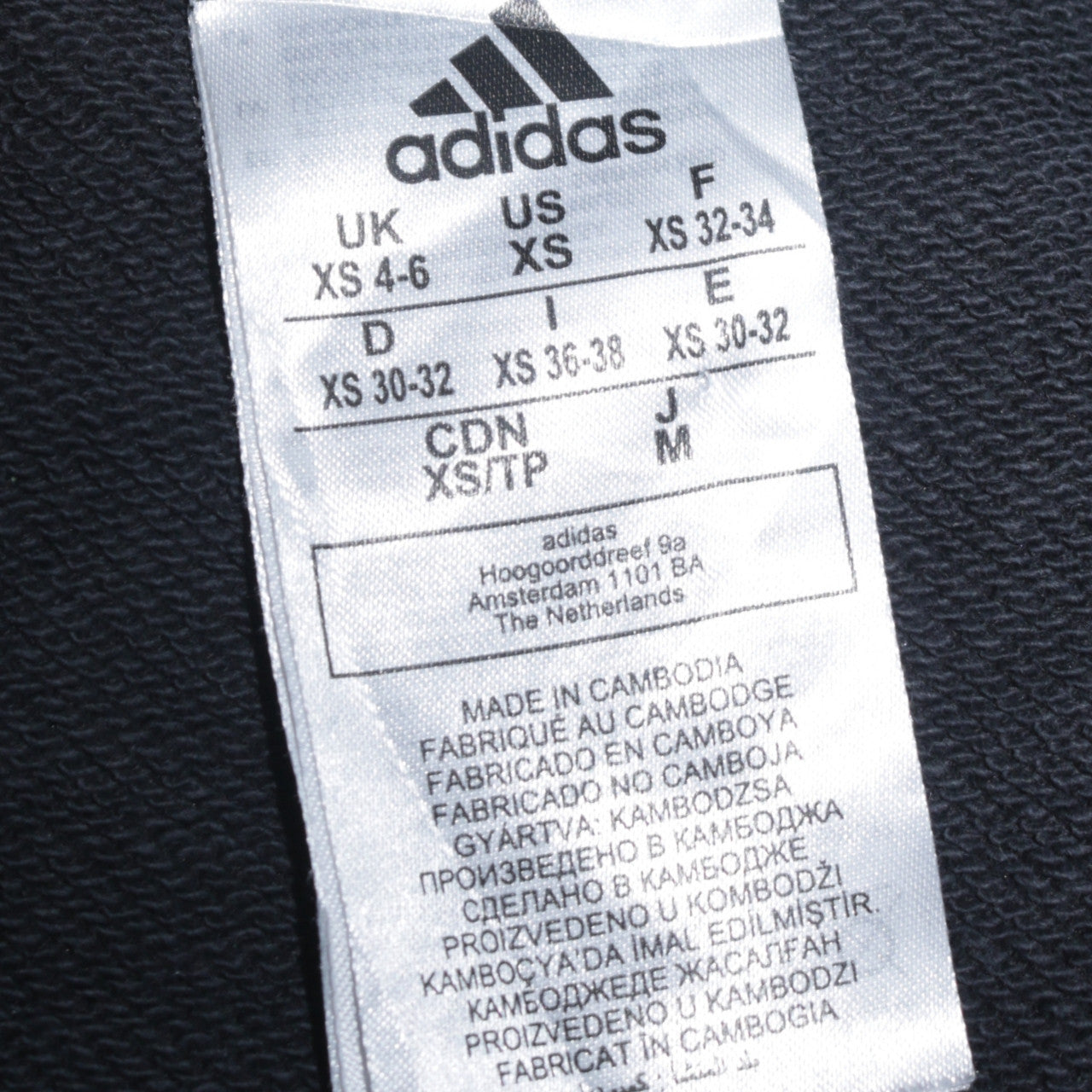 Adidas Womens Black XS Crew Neck Pullover Sweatshirt Logo Stripe Casual