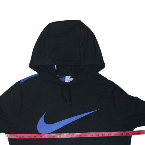 Nike Men's Black Blue Dri-Fit Hoodie Small Pullover Sweatshirt