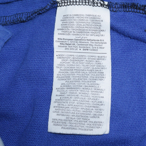 Nike Men's Black Blue Dri-Fit Hoodie Small Pullover Sweatshirt