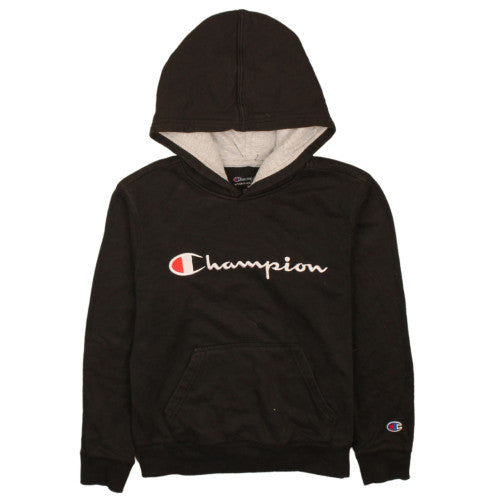 Champion Boys Black Pullover Hoodie M Fleece Logo Lined Sweatshirt