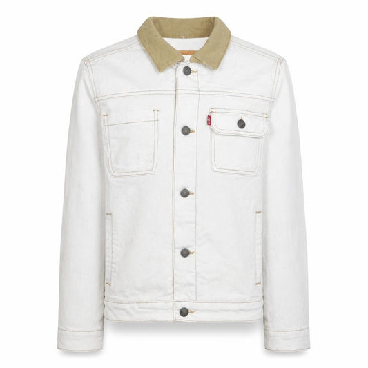 Levi’s Boys White Cotton Basic Jacket Size 14 Years Collared Denim Style