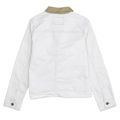 Levi’s Boys White Cotton Basic Jacket Size 14 Years Collared Denim Style