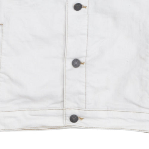 Levi’s Boys White Cotton Basic Jacket Size 14 Years Collared Denim Style