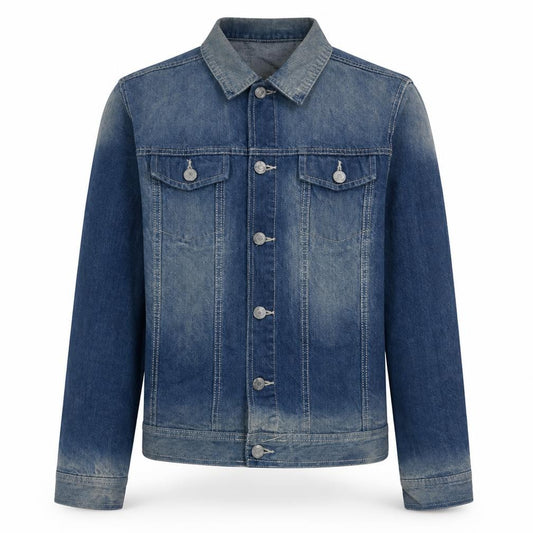 Front view of Livergy Men's Blue Denim Basic Jacket, size S, 38in Cotton Casual