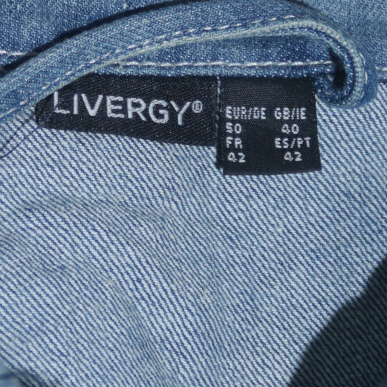 Livergy Men's Blue Denim Basic Jacket Size S 38in Cotton Casual