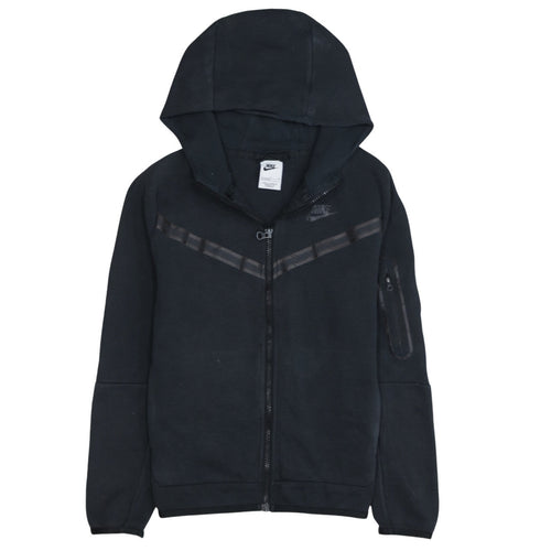 Nike Boys Black Full Zip Hoodie Sweatshirt L 147-158cm Hooded Fleece
