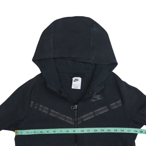 Nike Boys Black Full Zip Hoodie Sweatshirt L 147-158cm Hooded Fleece