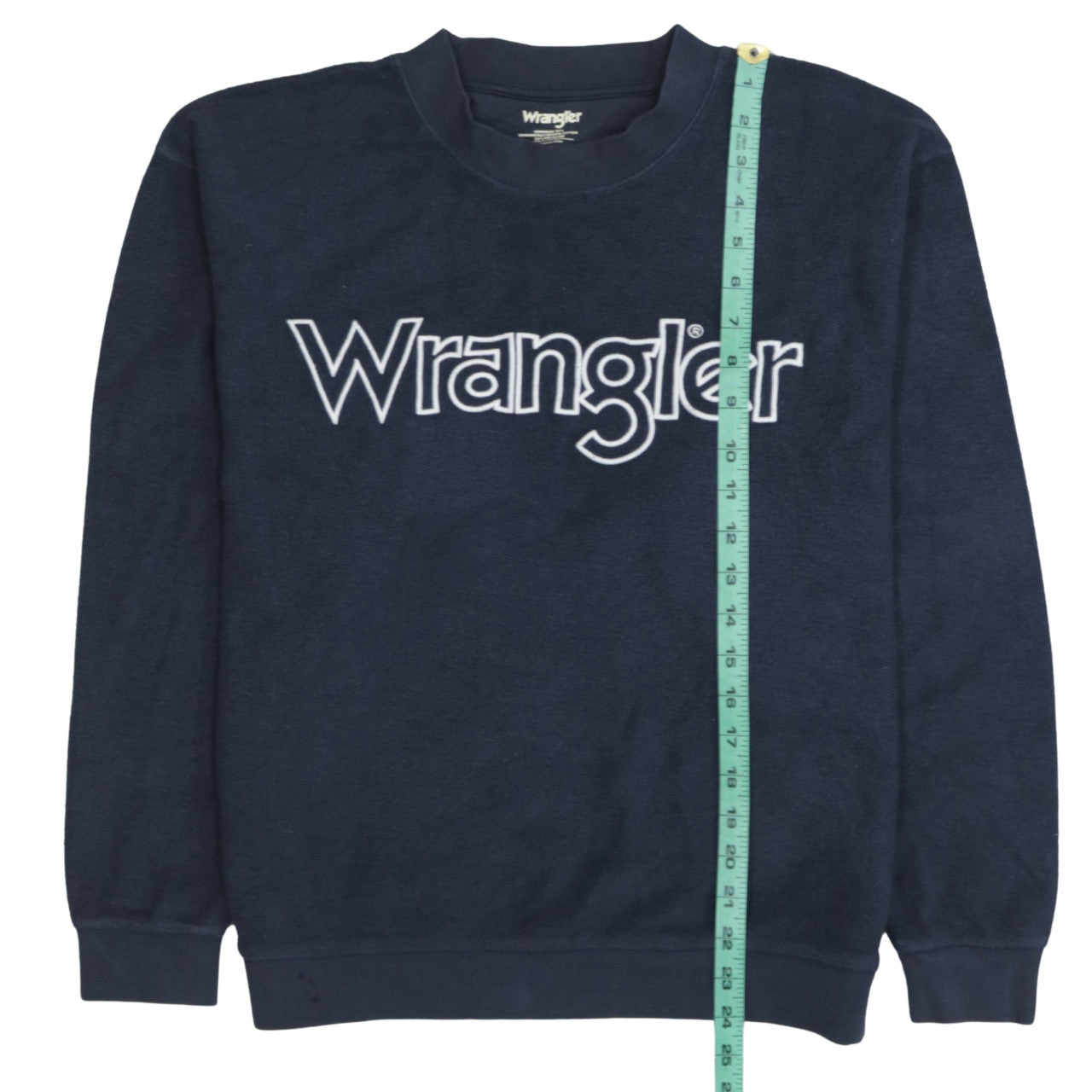 Wrangler Men's Blue Pullover Sweatshirt M Embroidered Logo Crew Neck