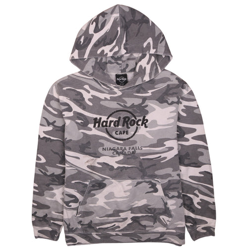 Hard Rock Men’s Grey Camouflage Pullover Hoodie M