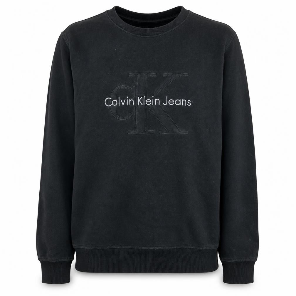 Front view of Calvin Klein Jeans Men’s Black XL Pullover Sweatshirt