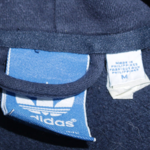 Adidas Men's Blue Medium Pullover Hoodie with Logo Graphic