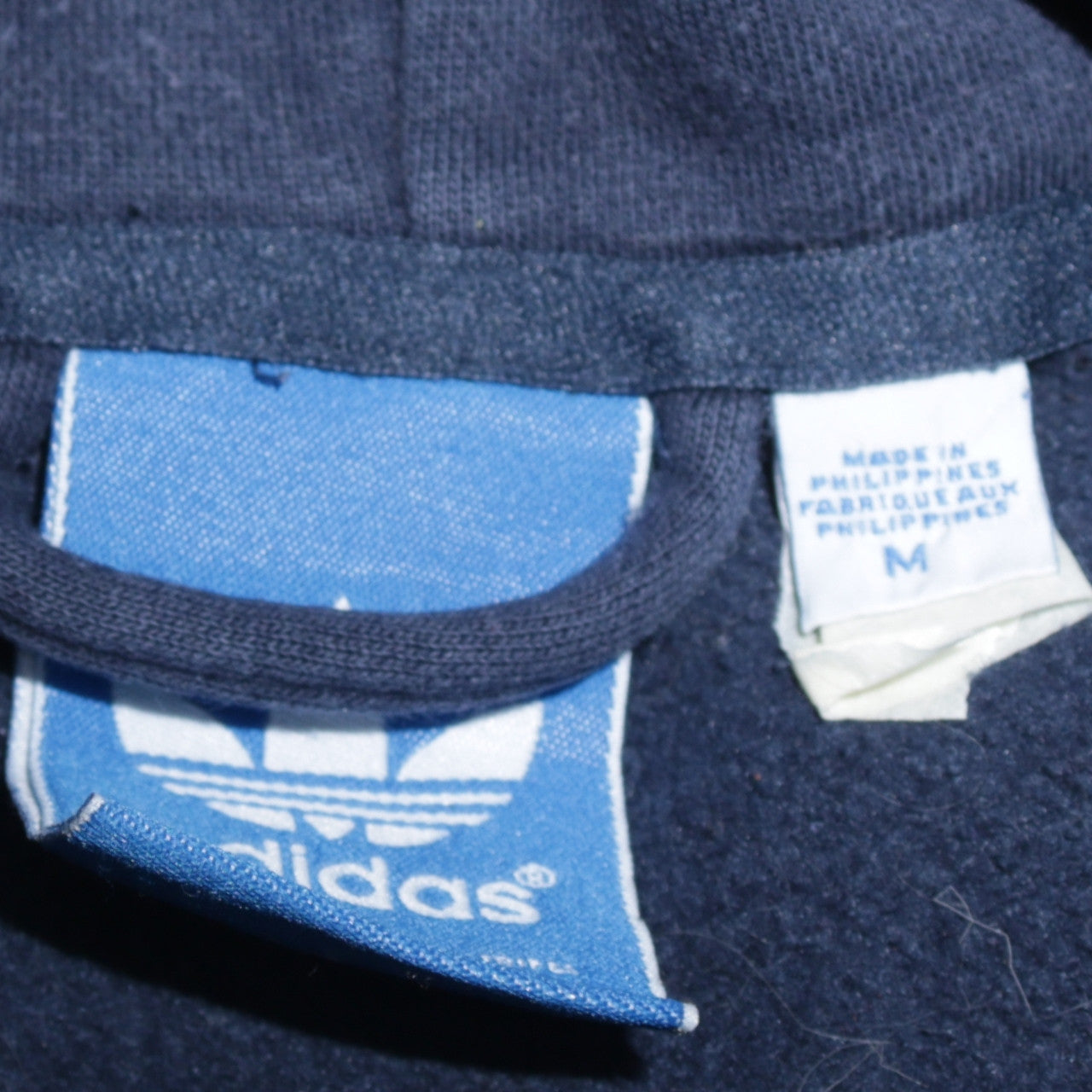 Adidas Men's Blue Medium Pullover Hoodie with Logo Graphic