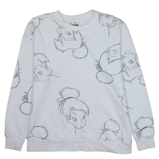 Disney Classics at George Women’s White Tinker Bell Sweatshirt Size M 12-14