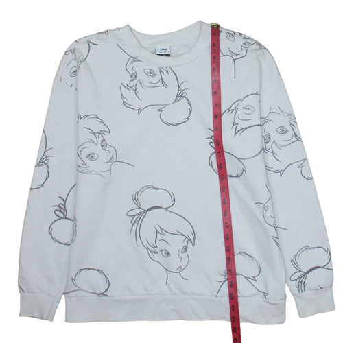 Disney Classics at George Women’s White Tinker Bell Sweatshirt Size M 12-14