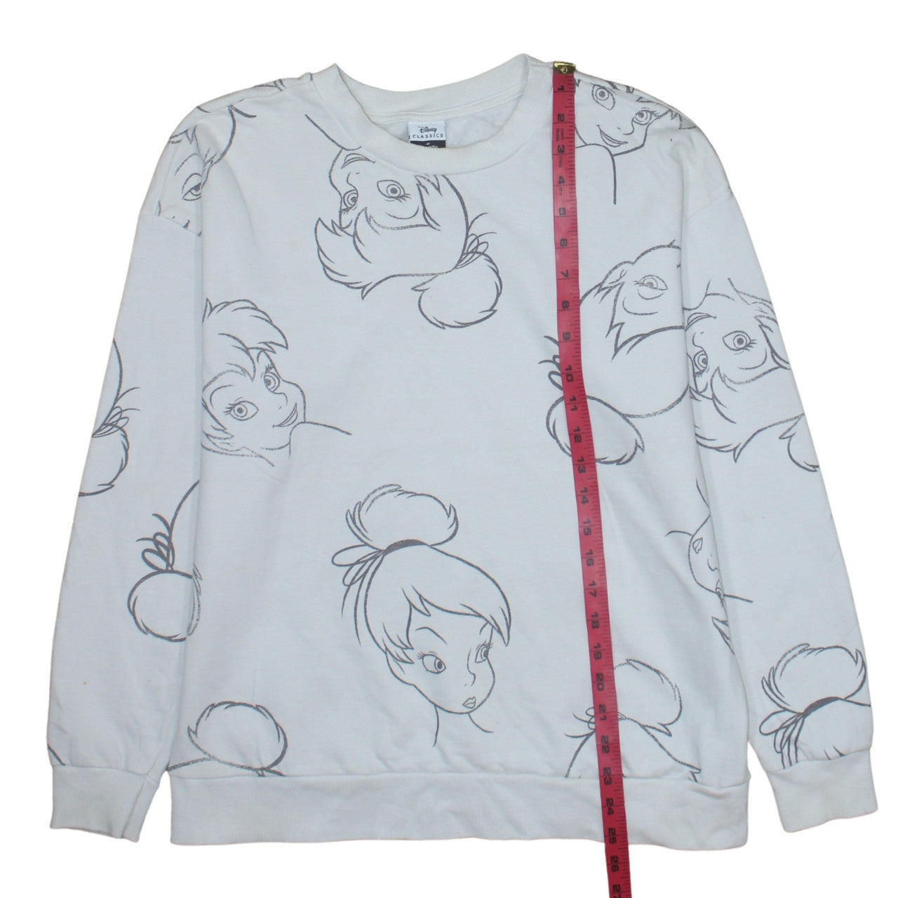 Disney Classics at George Women’s White Tinker Bell Sweatshirt Size M 12-14