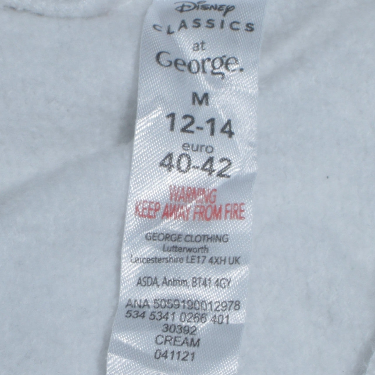 Disney Classics at George Women’s White Tinker Bell Sweatshirt Size M 12-14