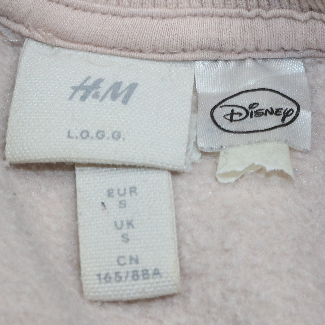 H&M L.O.G.G. Women Beige Mickey Mouse Pullover Sweatshirt S