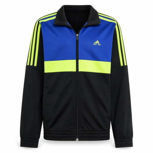 Adidas Boys Blue Black Track Jacket Size 13-14 Years Full Zip Activewear