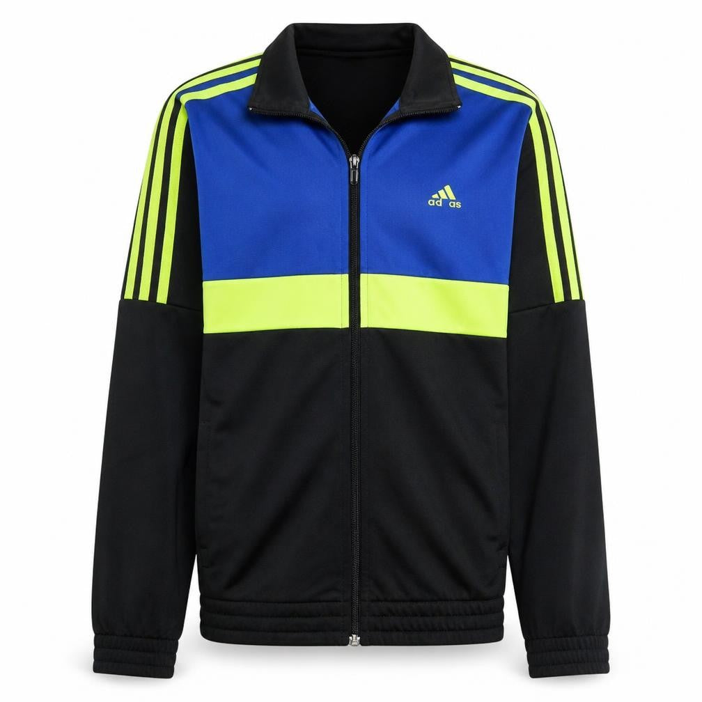 Adidas Boys Blue Black Track Jacket Size 13-14 Years Full Zip Activewear
