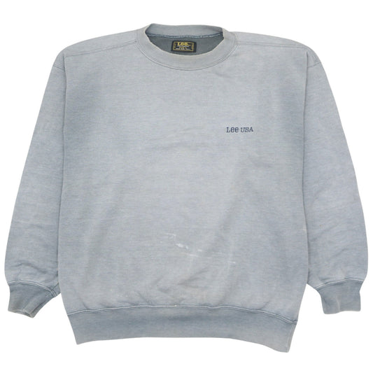 Lee USA Men's Grey Vintage Pullover Crew Neck Sweatshirt L