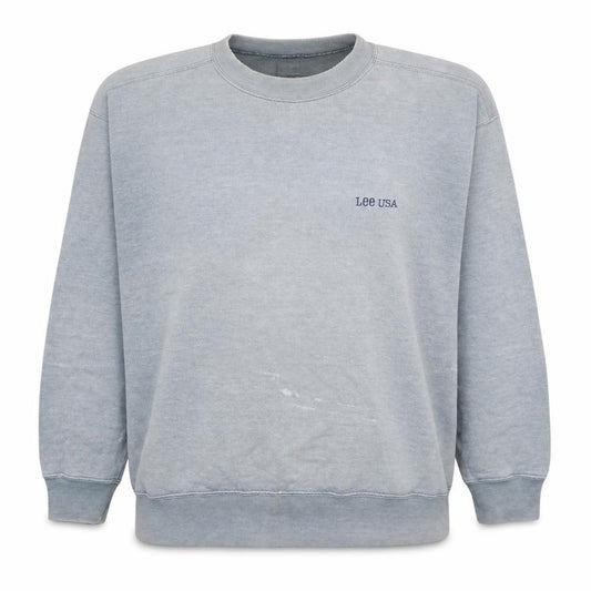Front view of Lee USA Men's Grey Vintage Pullover Crew Neck Sweatshirt L
