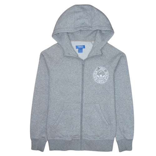 Adidas Originals Women's Grey Full Zip Hoodie Size 12