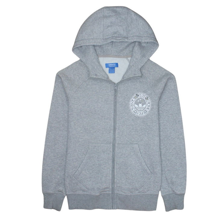 Adidas Originals Women's Grey Full Zip Hoodie Size 12