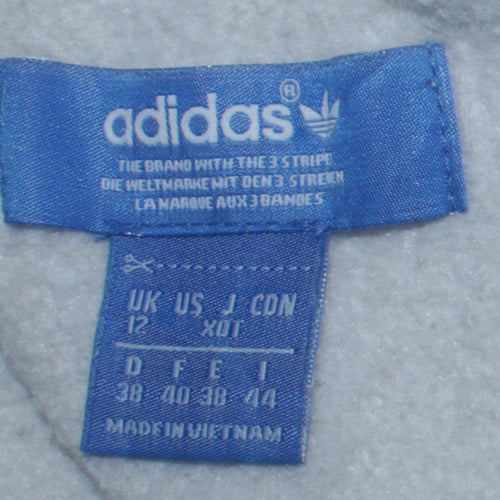 Adidas Originals Women's Grey Full Zip Hoodie Size 12