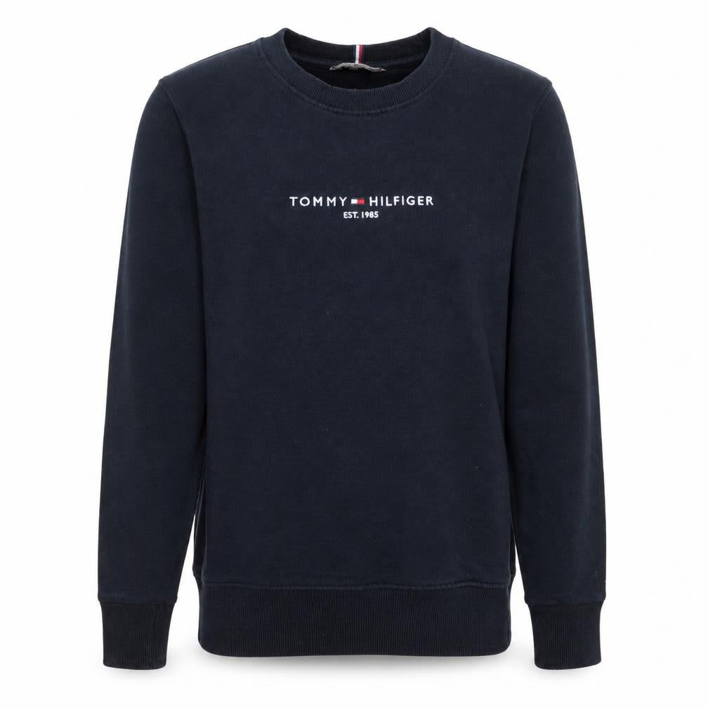 Front view of Tommy Hilfiger Men's Black XS Pullover Sweatshirt