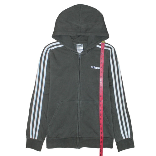 Adidas Womens Black Full Zip Hoodie UK 12-14 M Hooded Sweatshirt