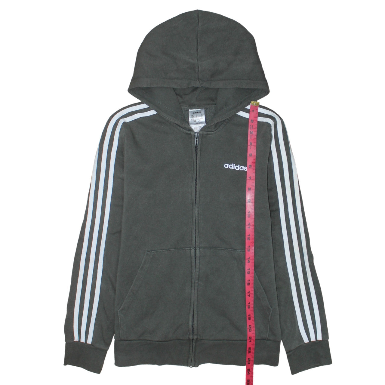 Adidas Womens Black Full Zip Hoodie UK 12-14 M Hooded Sweatshirt