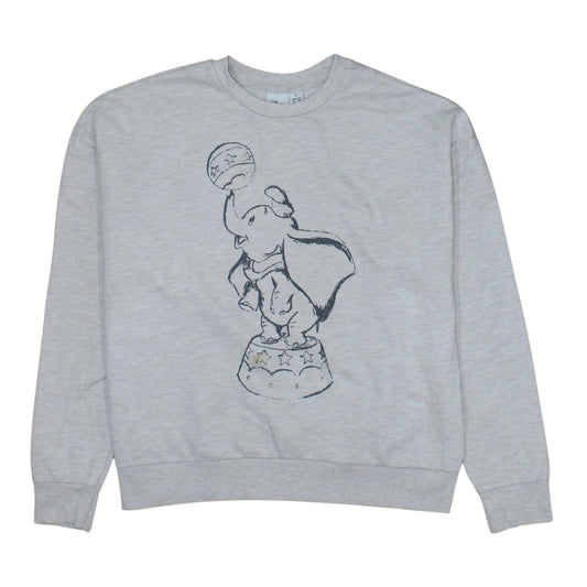 Disney Women’s Grey Dumbo Sweatshirt Small Crew Neck Pullover