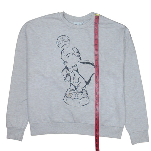 Disney Women’s Grey Dumbo Sweatshirt Small Crew Neck Pullover