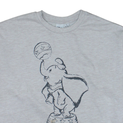 Disney Women’s Grey Dumbo Sweatshirt Small Crew Neck Pullover
