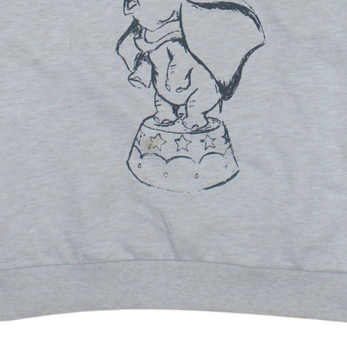 Disney Women’s Grey Dumbo Sweatshirt Small Crew Neck Pullover