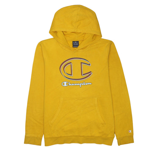 Champion Boys Yellow 2XL Pullover Hoodie with Logo Front