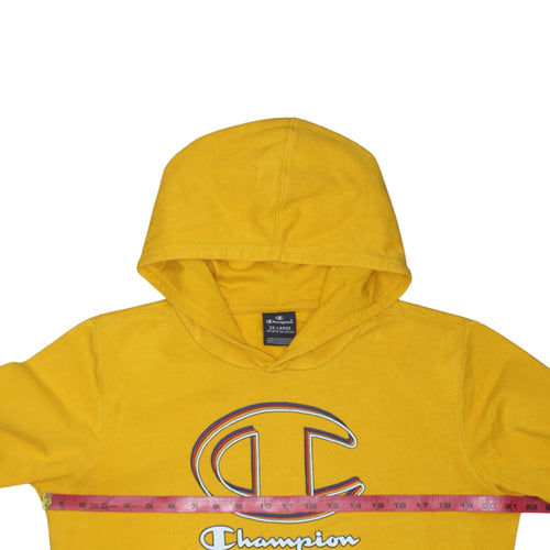 Champion Boys Yellow 2XL Pullover Hoodie with Logo Front
