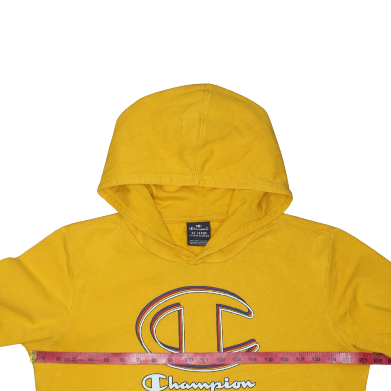 Champion Boys Yellow 2XL Pullover Hoodie with Logo Front