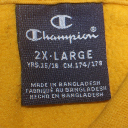 Champion Boys Yellow 2XL Pullover Hoodie with Logo Front