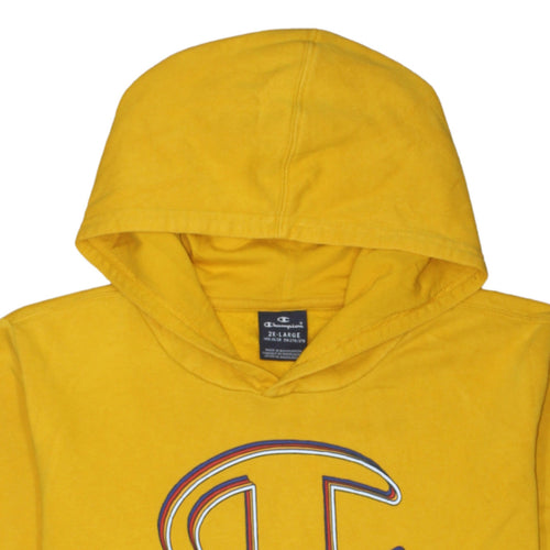 Champion Boys Yellow 2XL Pullover Hoodie with Logo Front