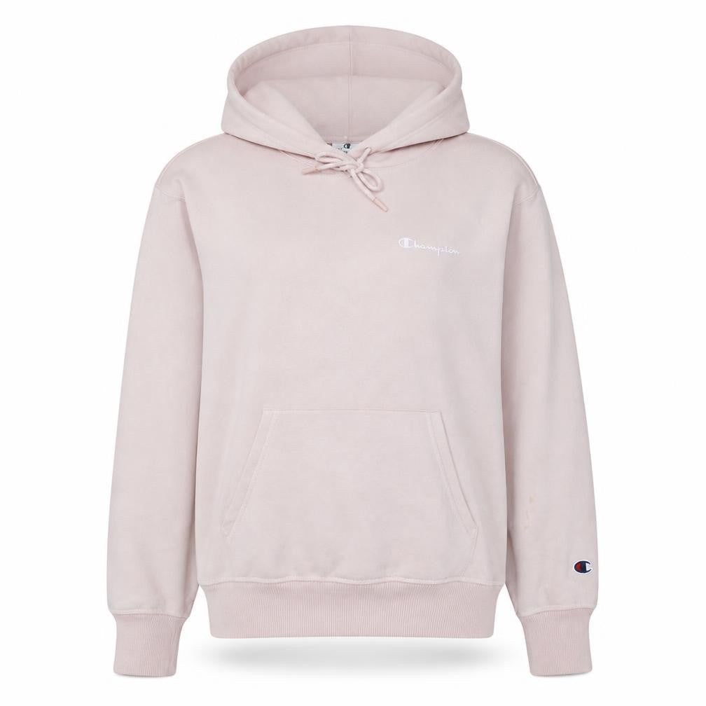 Front view of Champion Women's Pink Pullover Hoodie Small Cotton Blend Casual