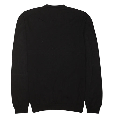 Hugo Boss Men's Black Slim Fit Wool V-Neck Jumper Size L