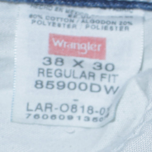 Wrangler Men's Blue Regular Fit Straight Denim Jeans 38W 30L