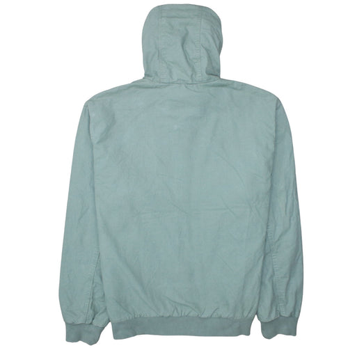 Pull & Bear Men's Green Hooded Windbreaker Jacket Size L