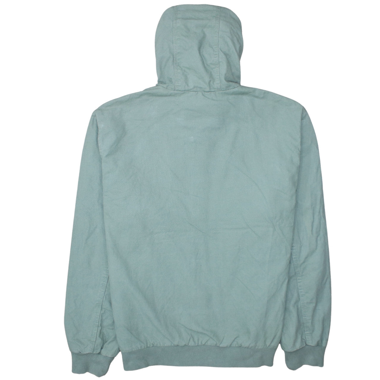 Pull & Bear Men's Green Hooded Windbreaker Jacket Size L