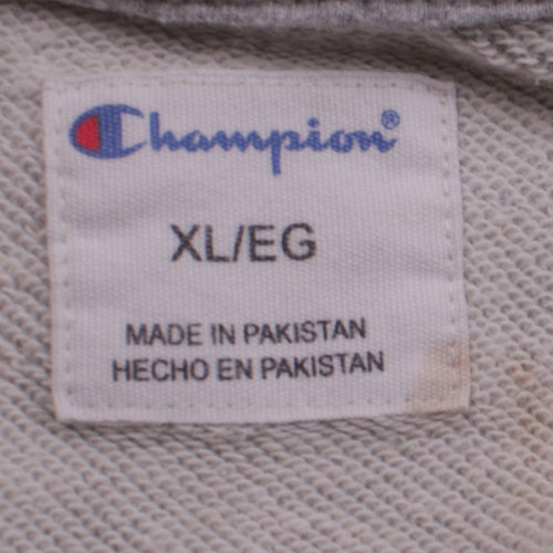 Champion Mens Grey XL Pullover Crew Neck Embroidered Sweatshirt