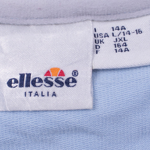 Ellesse Girls Blue Full Zip Hoodie Size 14 Years Hooded Sweatshirt