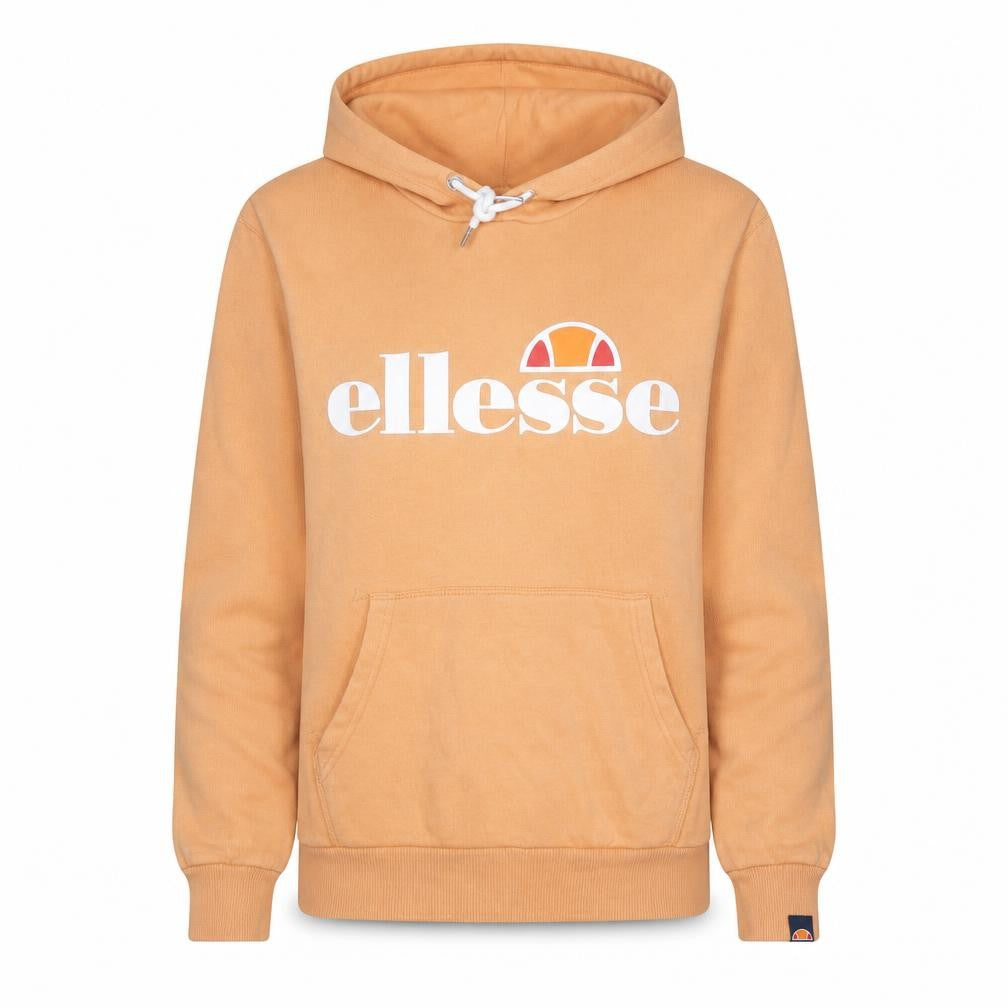 Front view of Ellesse women’s orange pullover hoodie uk 10 cotton blend casual