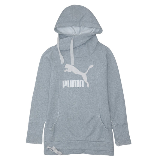 Puma Women's Grey Hooded Pullover Sweatshirt Size 8 UK