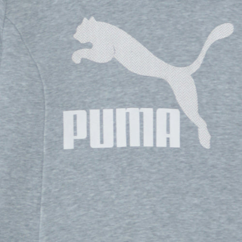 Puma Women's Grey Hooded Pullover Sweatshirt Size 8 UK